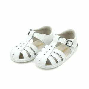 L'Amour Shoes Jamie White Open Heart Sandal - Picture 1 of 3