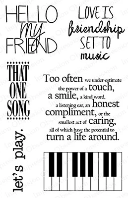 Conjunto de estampillas de goma transparentes sin montar Hello My Friend Impression Obsession CL708 nuevas Foto 1 de 2