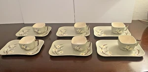 Vintage Weil Ware Blossom Celadon Snack Sets. Excellent Condition. - Picture 1 of 11