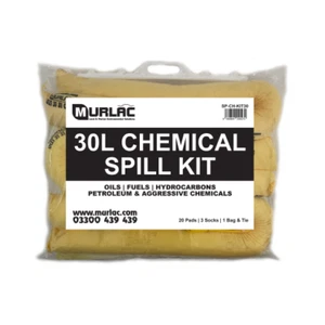 30L Chemical Spill Control Kit In Clip-Sealed Bag - Picture 1 of 3