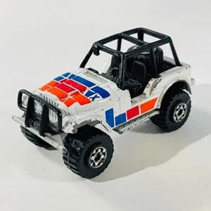 1983 Matchbox Superfast No 5 4x4 Jeep - White Blue Red Orange Tampo Good Shape - Picture 1 of 8