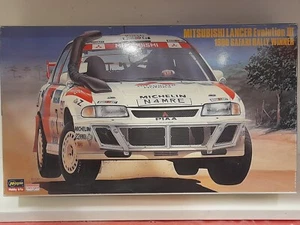 Hasegawa 25021 Mitsubishi Lancer Evolution III 1996 Safari Rally Winner Kit 1/24 - Foto 1 di 3