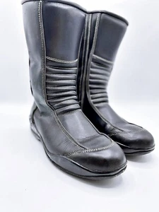 Frank Thomas Women's Black Leather Mid Calf Motor Cycle Boots NWOT Size 6 - Picture 1 of 7