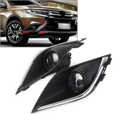 Fog Light Cover Grille Bezel Harness Switch Kit Fit Mitsubishi Outlander 2016-19 - Image 1 of 4