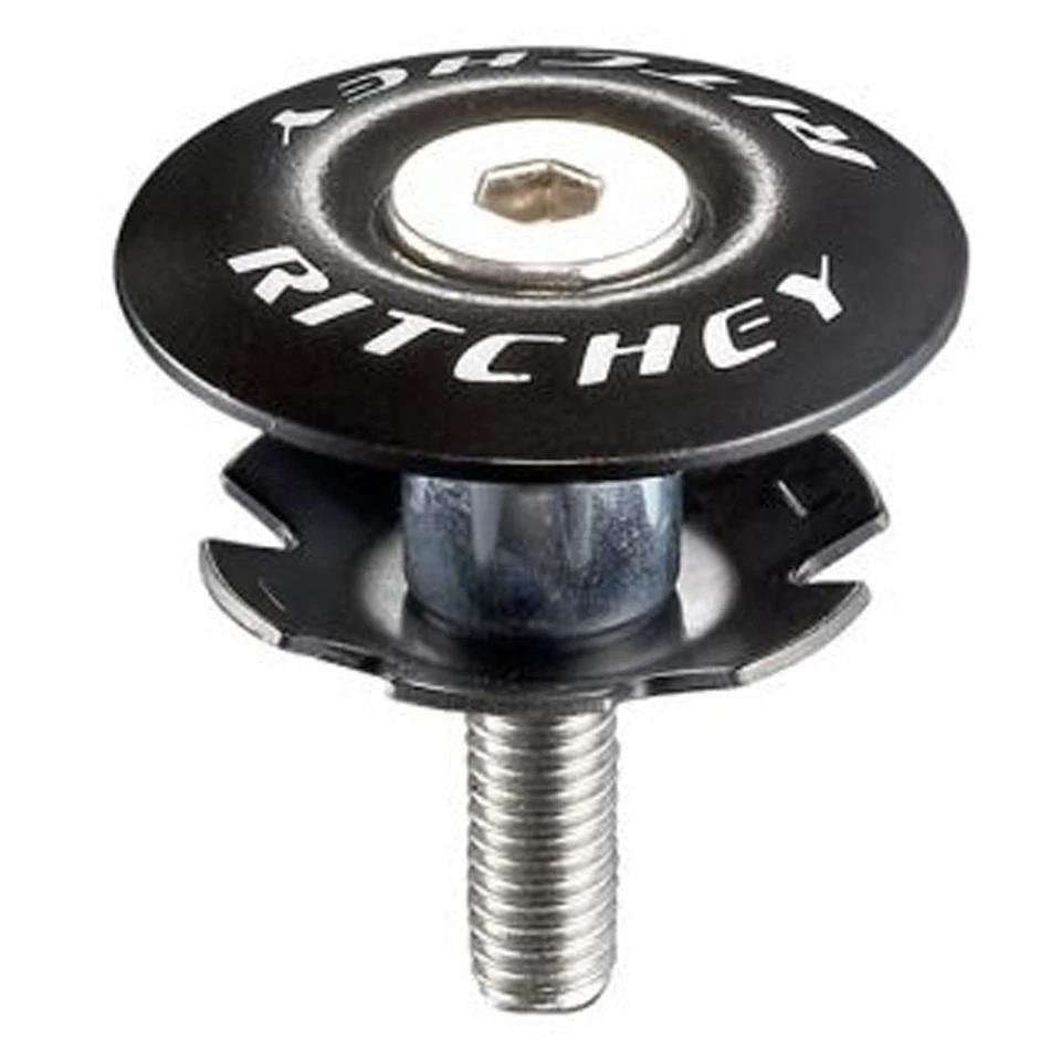 Ritchey Comp Black 1-1/4" Headset Top Cap with Bolt - Replacement, Durable - Image 1 of 1