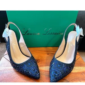 Lauren Lorraine Rachel marineblau verzierte Slingback-Heels Größe 6 - Bild 1 von 12