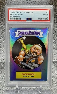 2024 Topps Garbage Pail Kids Dave Matthews HALL OF LAME Foil #/25 PSA 9 - Image 1 of 2