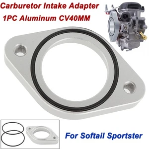 CV40MM Carb Carburetor Adapter Flange For Harley Softail Sportster 1000 1100 883 - Bild 1 von 10