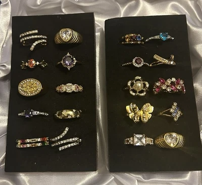 NEW Old Stock Electroplated Gold/Silver Tone Rings Lot Of 20 - Image 1 of 3