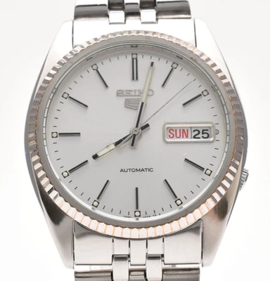 [EXC+5] SEIKO 5 7S26-3110 36mm Silver AT Day/Date W/R Men's Watch From JAPAN - Image 1 of 4
