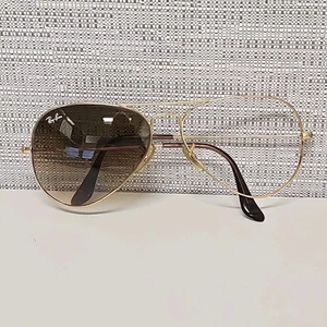 Ray Ban Sunglasses Frame Only RB3025 001 Aviator Polished Gold 58*14 ITALY - Picture 1 of 9