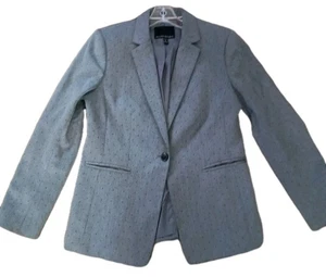 Banana Republic Gray Polkadot Blazer Jacket Women's Size 6P - Picture 1 of 6