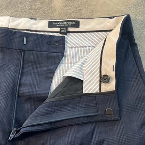 Banana Republic Wolle Anzughose 32x34 Marine Kombi Karo Tailored Slim Fit - Bild 1 von 16