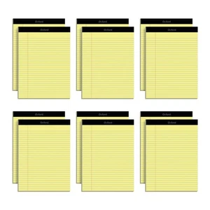 8.5 x 11 Legal Pads, 12 Pack, Wide Ruled, Yellow Paper, 50 Sheets Per Writing... - Picture 1 of 7
