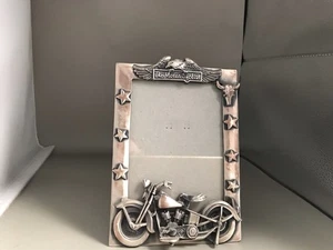 The Motorcyclist Metal Picture Frame 5” X 7” Pic Opening 4.5” X 3.5” - Picture 1 of 3