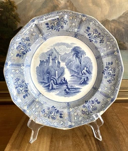 JOSEPH HEATH Blue White Transferware ONTARIO Pattern PLATE Antique 1845-1853 - Picture 1 of 11