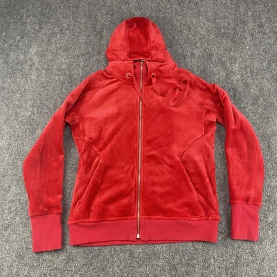 Athleta Triumph Sudadera con Capucha Mujer Mediana Roja Cremallera Completa Karma Hibisco Pulgares Acogedora Foto 1 de 4