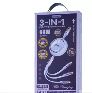 Remax Linon 3-in-1 Retractable Data Cable FAST charging - Picture 1 of 5