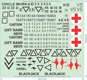 Australian Army ASLAV Decals #2 - Generic TAC Markings & Other Extras - WD - Picture 1 of 4