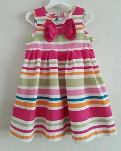 Blue Zoo colourful striped sun dress, 100% cotton, multi, 12/18 months - Picture 1 of 5
