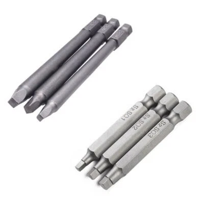 Upgraded Bits Set Square Head Screwdriver Square Screwdriver Bits S2 Steel 3 Pcs - Image 1 of 4