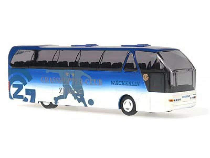 Rietze 62080 Wäckerlin Carreisen AG, Zurigo blu / bianco Teambus "Grasshopper Cl - Immagine 1 di 1