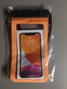 IPX8 Pochette Support Téléphone Étanche Orange avec LANYARD pour Téléphone 3" 1/2 x 6" 1/8 - Photo 1 sur 2