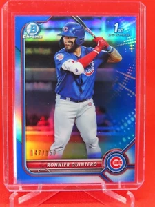 2022 Bowman Chrome Ronnier Quintero 1st Chrome Blue Refractor /150 - Cubs - Picture 1 of 2