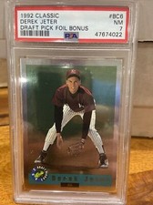 1992 Classic Draft Pick Foil Bonus Derek Jeter Rookie RC PSA 7 Yankees #BC6