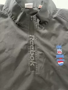Vintage Reebok NFL Pepsi Super Bowl 1/4 Zip Black Jacket Mens Size 2XL - Picture 1 of 8