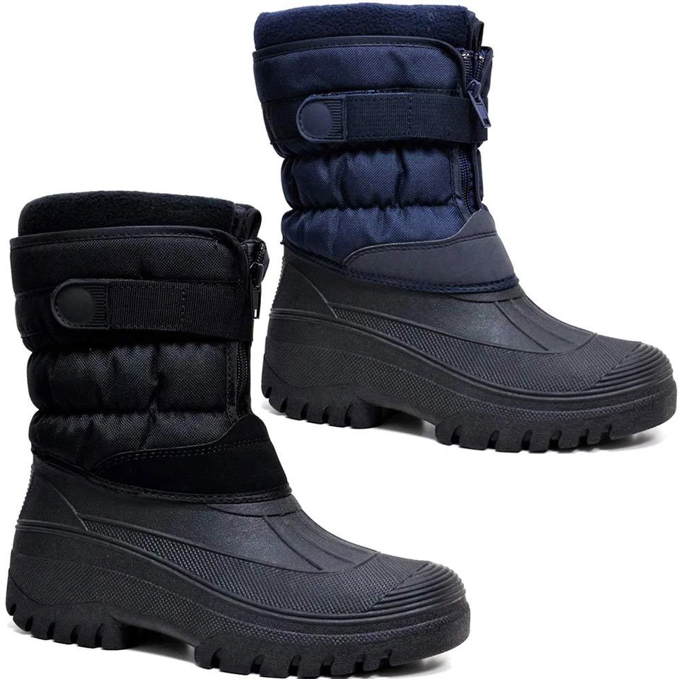 MENS SNOW BOOTS WATERPROOF MUCKER WELLINGTONS WINTER FUR HORSE YARD STABLE BOOTS