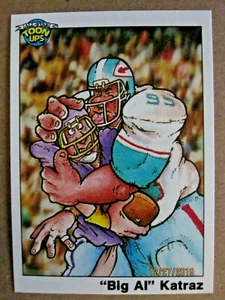 Tarjeta promocional 1991 All-Star Toon Ups serie de fútbol 1 "big al" Katraz difícil de encontrar - Imagen 1 de 6
