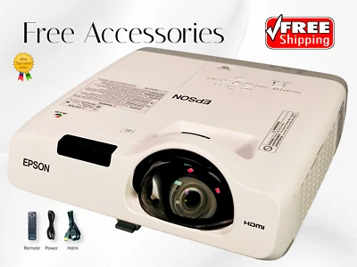 Epson PowerLite 520 3LCD Projector Short-Throw 2700 ANSI H674A HDMI w/bundle - Image 1 of 4
