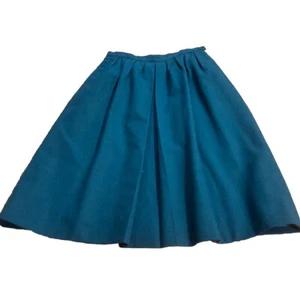 Pendleton Wool Skirt Vintage 50s 60s 24 XS 2 Teal Pleated Preppy Secretary - Picture 1 of 6