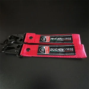 Universal 1PCS Keychain Metal key Ring Hook Strap Lanyard Nylon For DUCATI 2024 - Picture 1 of 13