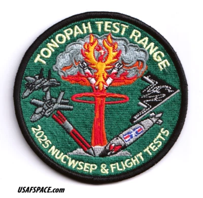 USAF TONOPAH TEST RANGE Armas Nucleares-B61-12-2025 PRUEBA DE VUELO PARCHE NUCWSEP Foto 1 de 3