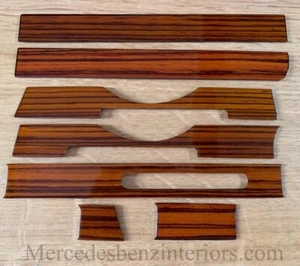 Mercedes SL R107 W107 Wood Interior Trim Zebra Wood 7 Pc Set, 2 Switch Model RHD - Picture 1 of 6