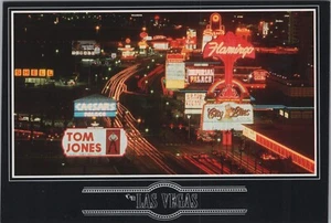 c1980s Las Vegas Strip Nevada NV Neon Tom Jones Caesars Palace Postcard 11236b - Picture 1 of 7