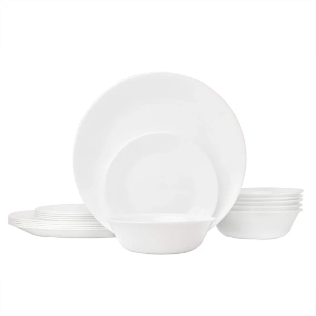 Corelle Chip Resistant Dinnerware Set - Pack of 18 - White