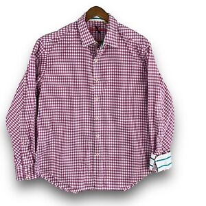 ROBERT GRAHAM X Men’s Button Up Pink Check Tailored Fit Shirt XL