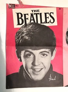 De colección 1964 Dos Pósters de los Beatles Revista Dell 18 x 52 Desplegables Originales - Imagen 1 de 24