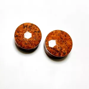 Genuine Red Jasper Handicrafted Ear Piercing Hexagon Cut Plugs Pair Size 8g-54MM - Picture 1 of 10