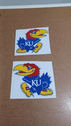 Kansas University KU Jayhawks Full Size Football Helmet Decals 20 Mils Cover
