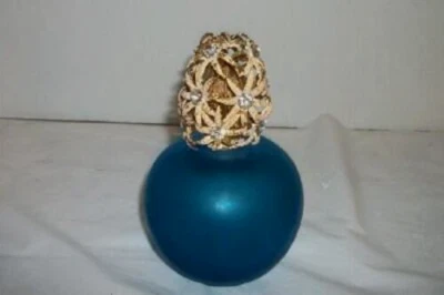 HWR IRICE PERFUME ATOMIZER JEWELED FLOWERS FILIGREE SUGARED STOPPER SATIN GLASS - Image 1 of 4