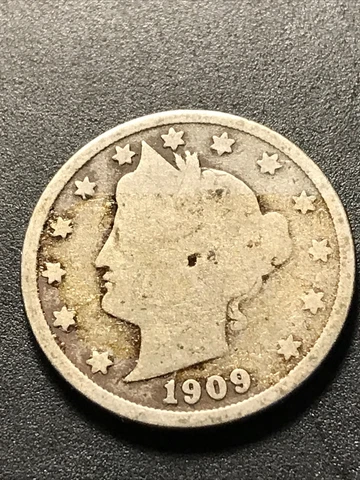 1909 liberty nickel G+/AG toughtest of the P-mint nickels from 1900 to 1912 Cover