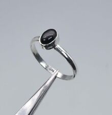 925 Solid Sterling Silver Black Onyx Ring -6 us W842