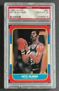 1986 Fleer #37 Artis Gilmore PSA 10 Gem Mint San Antonio Spurs - Picture 1 of 2