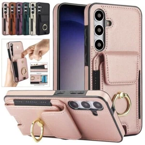 Luxury Stand Ring Card Slot Cover Case For S24 S23 FE S22 S21 Ultra A15 A53 A14 - Picture 1 of 66