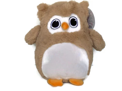 Nightlight Up Tan & White Baby Owl Cuddle Glowers 12" (Orange Feet & Nose) - Image 1 of 2