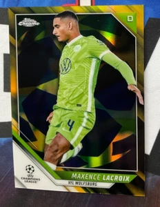 2022 Topps Chrome UEFA Champions League #48 Maxence Lacroix 17/30 Black Gold(DF) - Picture 1 of 2